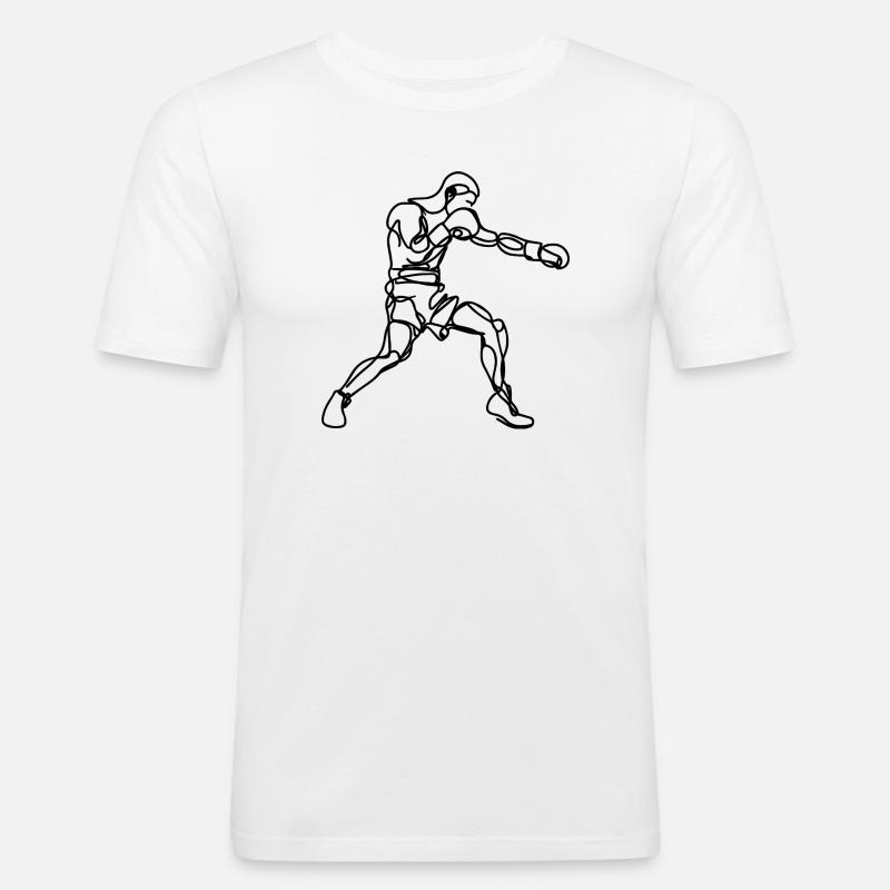 Graphismes de boxe - T-shirt près du corps Homme - blanc