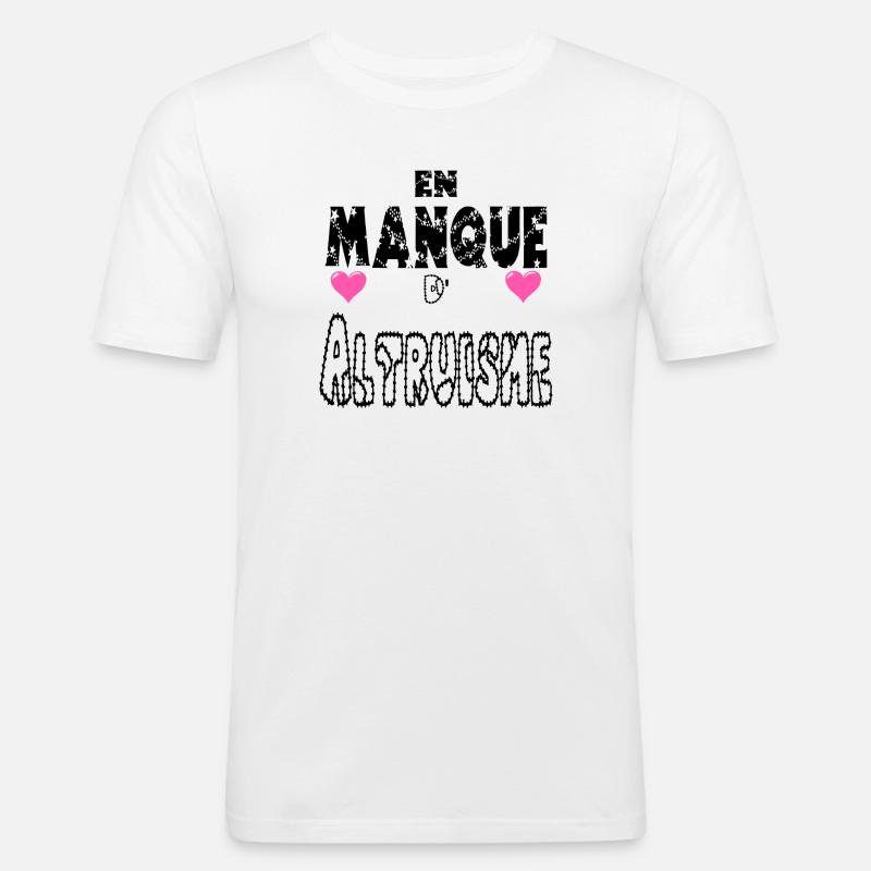 Fehlender Altruismus - Männer Slim Fit T-Shirt - Weiß
