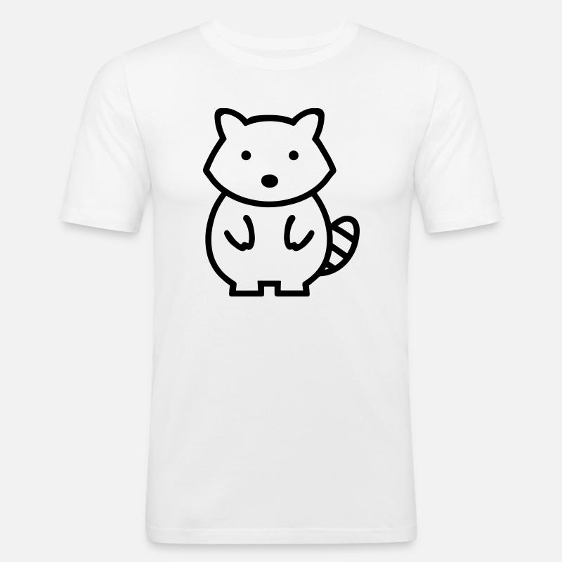Waschbär - Männer Slim Fit T-Shirt - Weiß