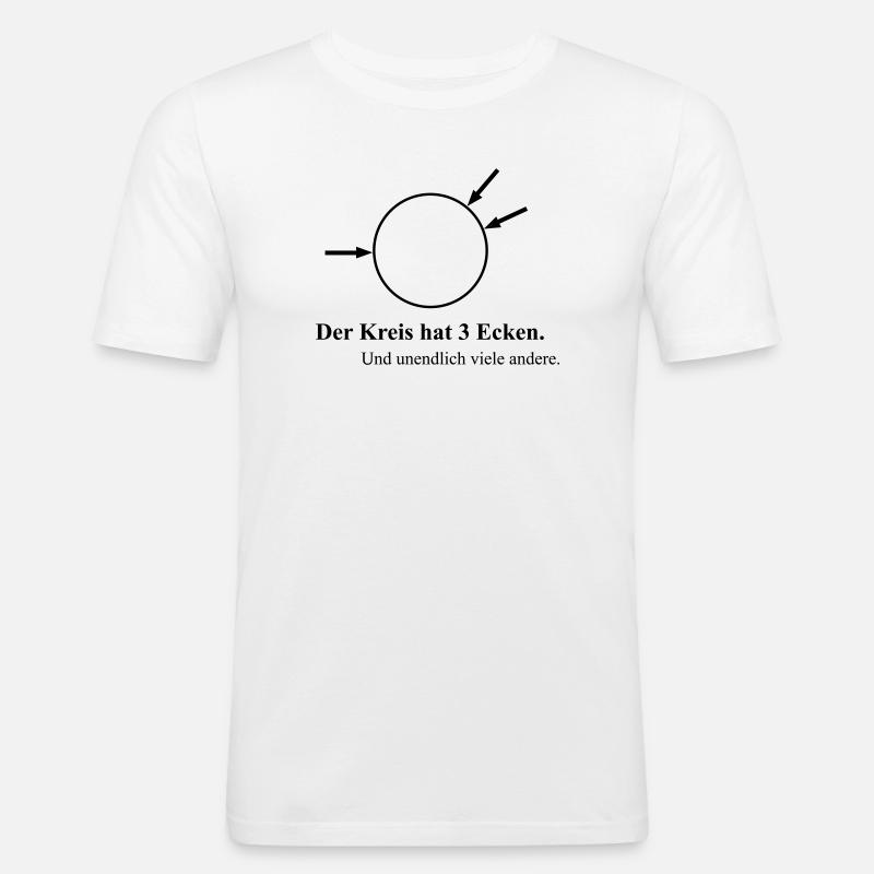 Drei Ecken - Männer Slim Fit T-Shirt - Weiß