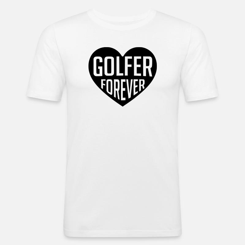 Golf - Golfer Forever Herz - Männer Slim Fit T-Shirt - Weiß