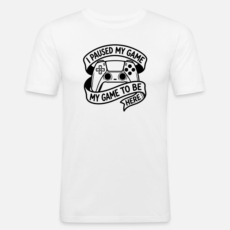 Gaming - Männer Slim Fit T-Shirt - Weiß