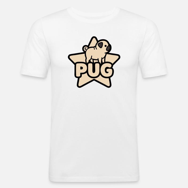 Mops Stern Banner Platzhalter - Männer Slim Fit T-Shirt - Weiß