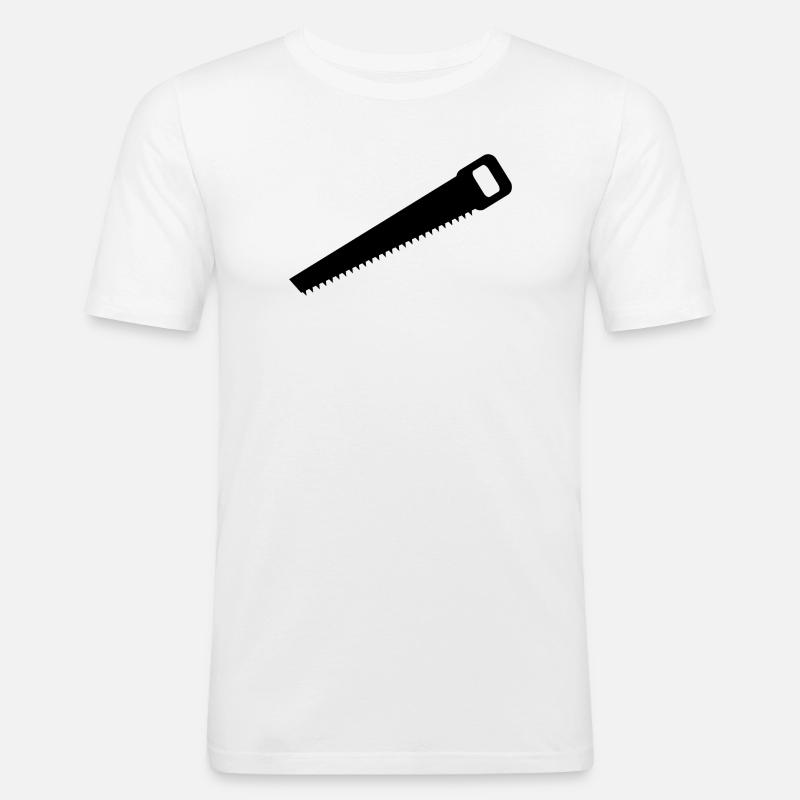 Handsäge - Männer Slim Fit T-Shirt - Weiß