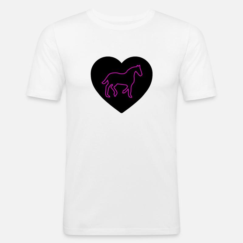 Pferde - Männer Slim Fit T-Shirt - Weiß