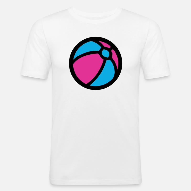 Wasserball Strand Sommer Icon - Männer Slim Fit T-Shirt - Weiß