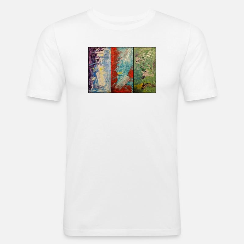 Flux de couleur triptyque - T-shirt près du corps Homme - blanc