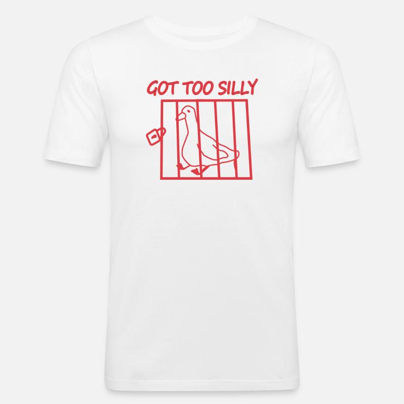 Zu dummer Vogel im Käfig - Männer Slim Fit T-Shirt - Weiß