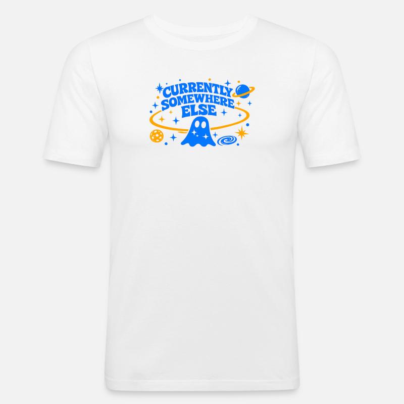 CURRENTLY SOMEWHERE ELSE - Männer Slim Fit T-Shirt - Weiß