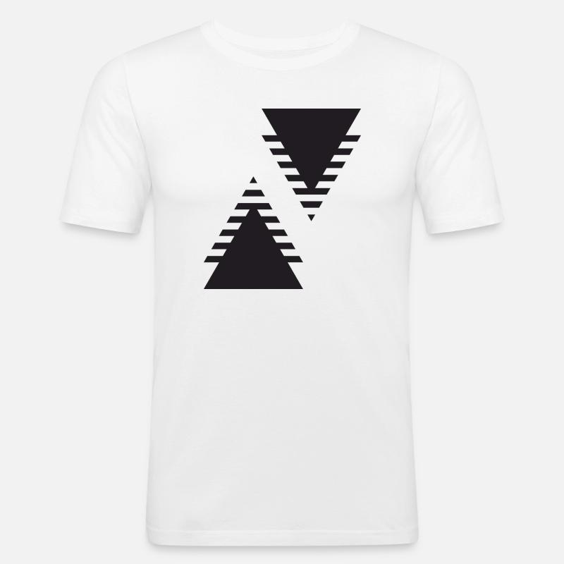 Double triangle Echo - T-shirt près du corps Homme - blanc