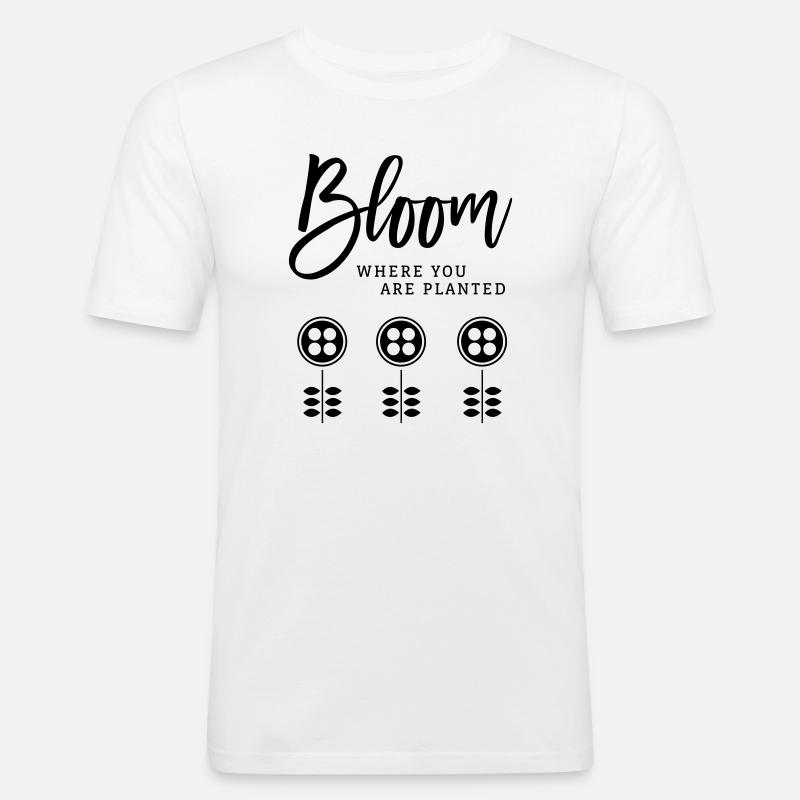 Bloom - Männer Slim Fit T-Shirt - Weiß