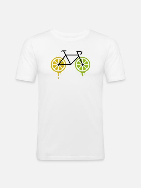 bike lemon - Men's Slim Fit T-Shirt - white