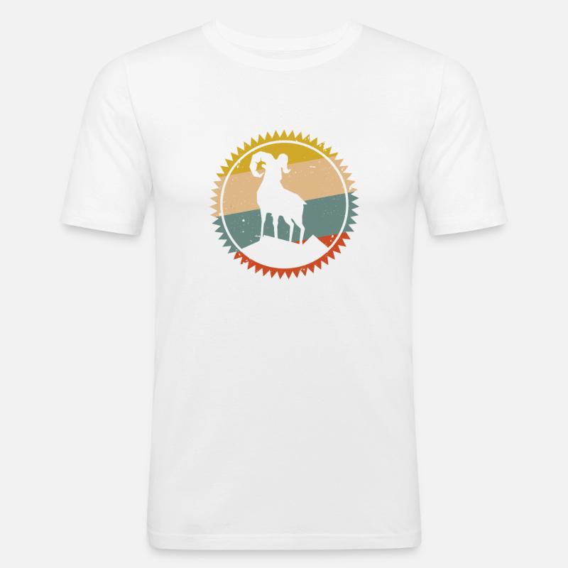 Desert Sunset Kamel Emblem - Männer Slim Fit T-Shirt - Weiß