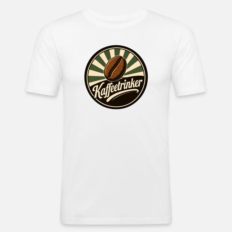 Kaffeetrinker klassisch - Männer Slim Fit T-Shirt - Weiß