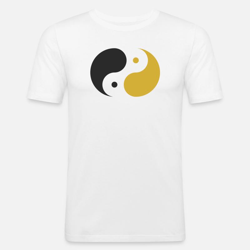 Yin & Yang - Männer Slim Fit T-Shirt - Weiß