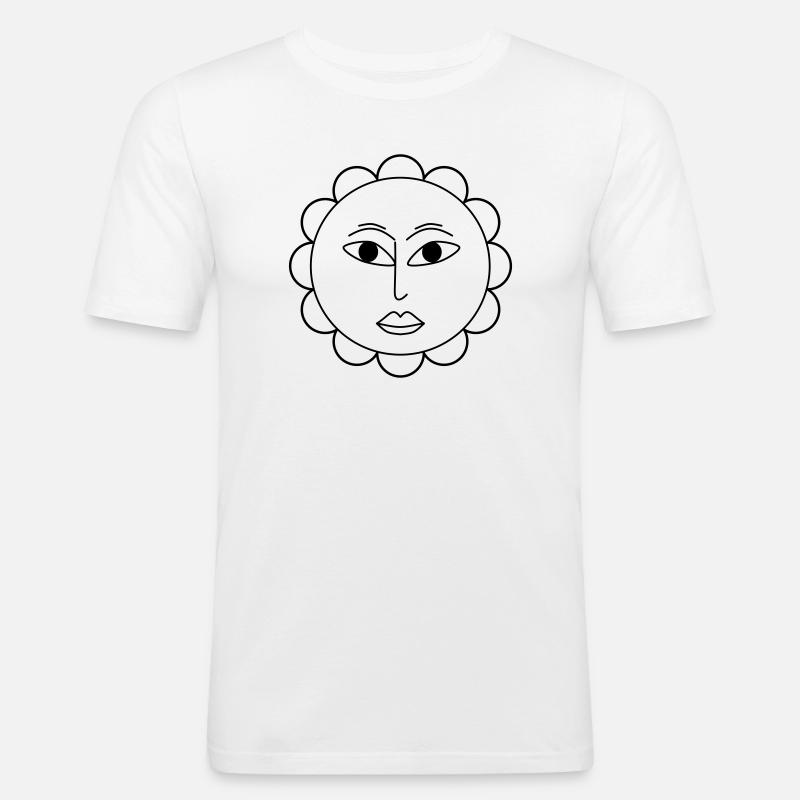 Schlichte Blume - Männer Slim Fit T-Shirt - Weiß