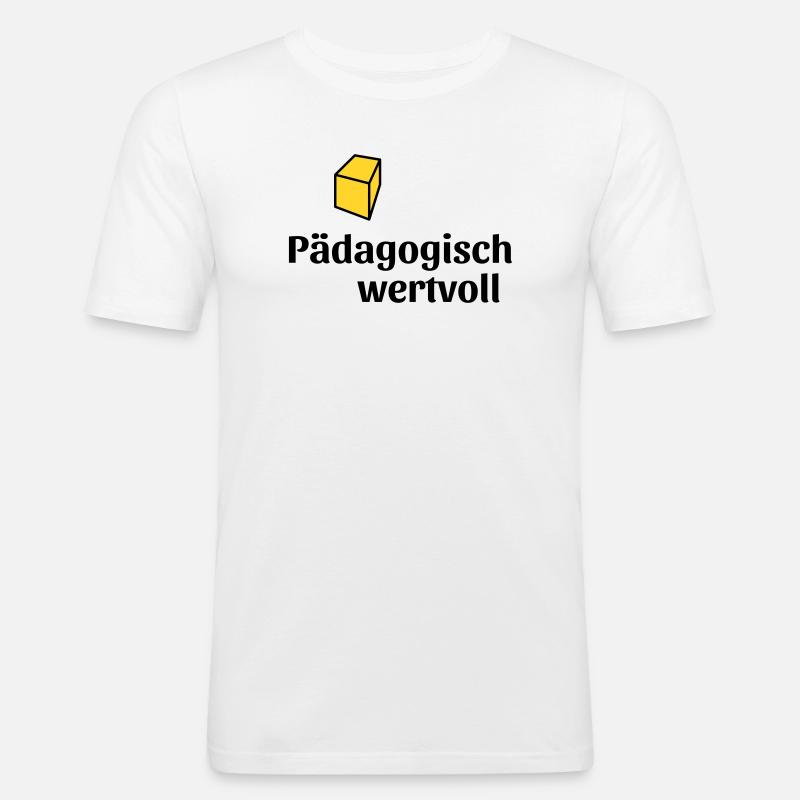 Pädagogisch wertvoll - Männer Slim Fit T-Shirt - Weiß