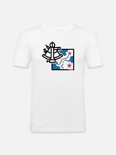 Sextant Navigation Map Vector - Men's Slim Fit T-Shirt - white