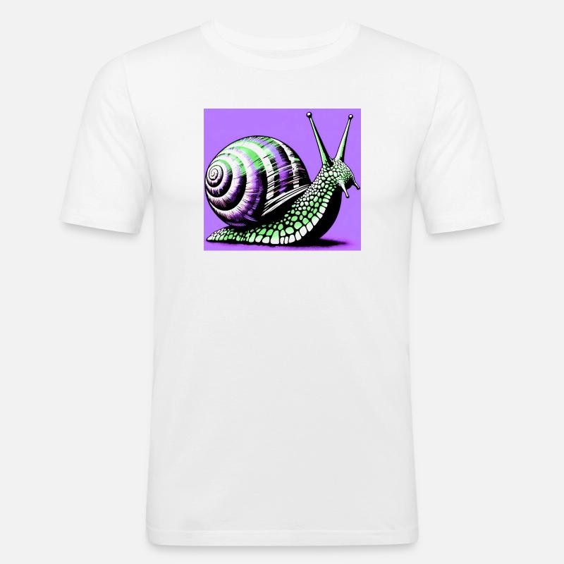 Escargot - T-shirt près du corps Homme - blanc