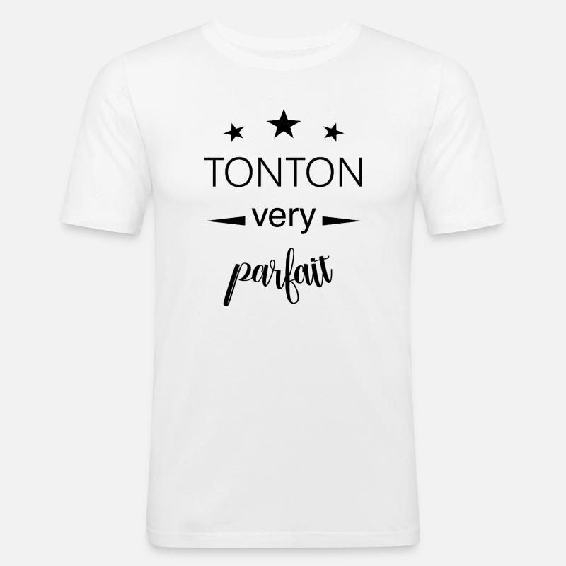 Perfekter Onkel / Onkel Geschenk - Männer Slim Fit T-Shirt - Weiß