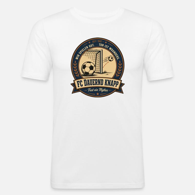 FC Dauernd Knapp - Männer Slim Fit T-Shirt - Weiß