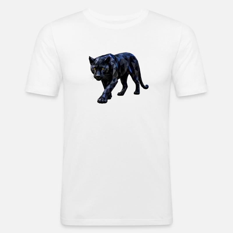 Polygon-Panther - Männer Slim Fit T-Shirt - Weiß