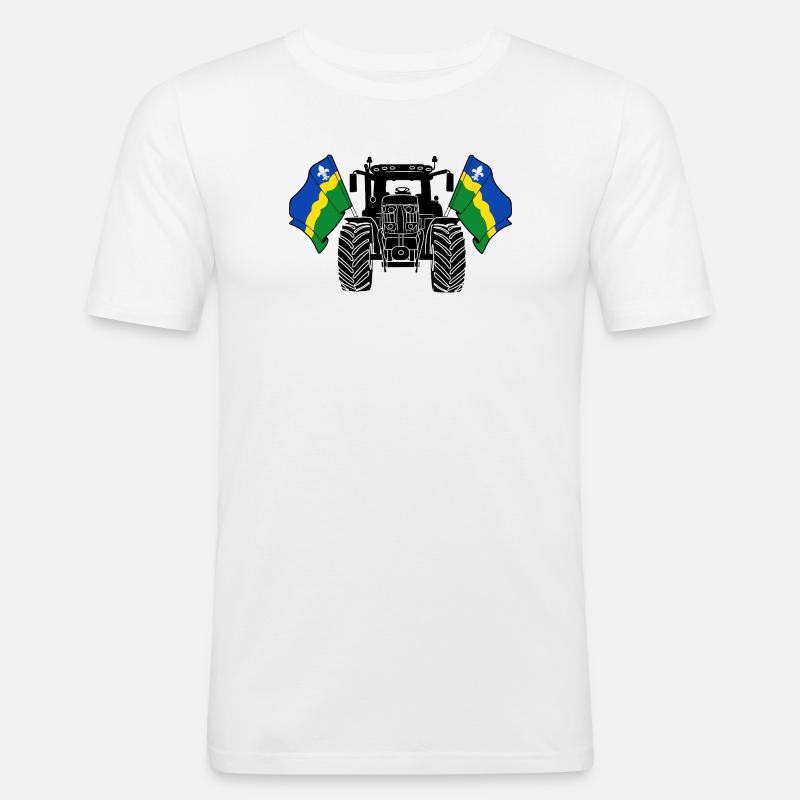 Flevoland_Tractor_Pride - Männer Slim Fit T-Shirt - Weiß