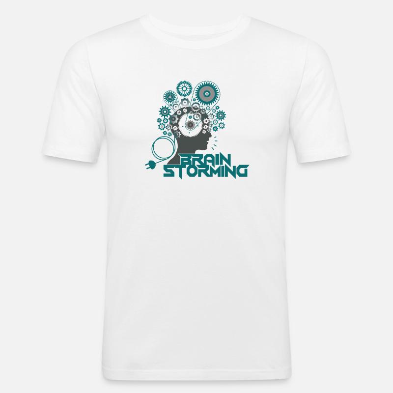 Brainstorming Head – Office & Office Ideas - Men's Slim Fit T-Shirt - white