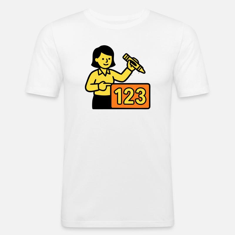 Enseignant Math 123 School - T-shirt près du corps Homme - blanc