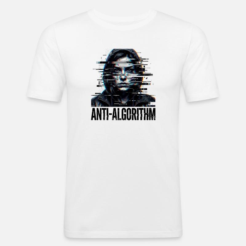 Anti Algorithm Digital - Men's Slim Fit T-Shirt - white