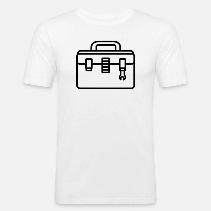 Werkzeugkasten - Männer Slim Fit T-Shirt - Weiß