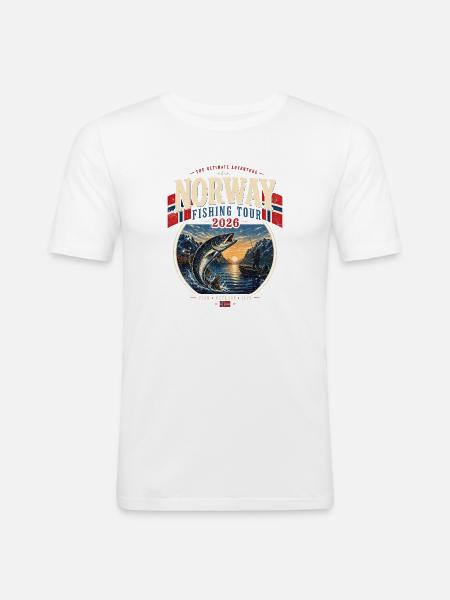 Norway Fishing Tour 2026 - Men's Slim Fit T-Shirt - white
