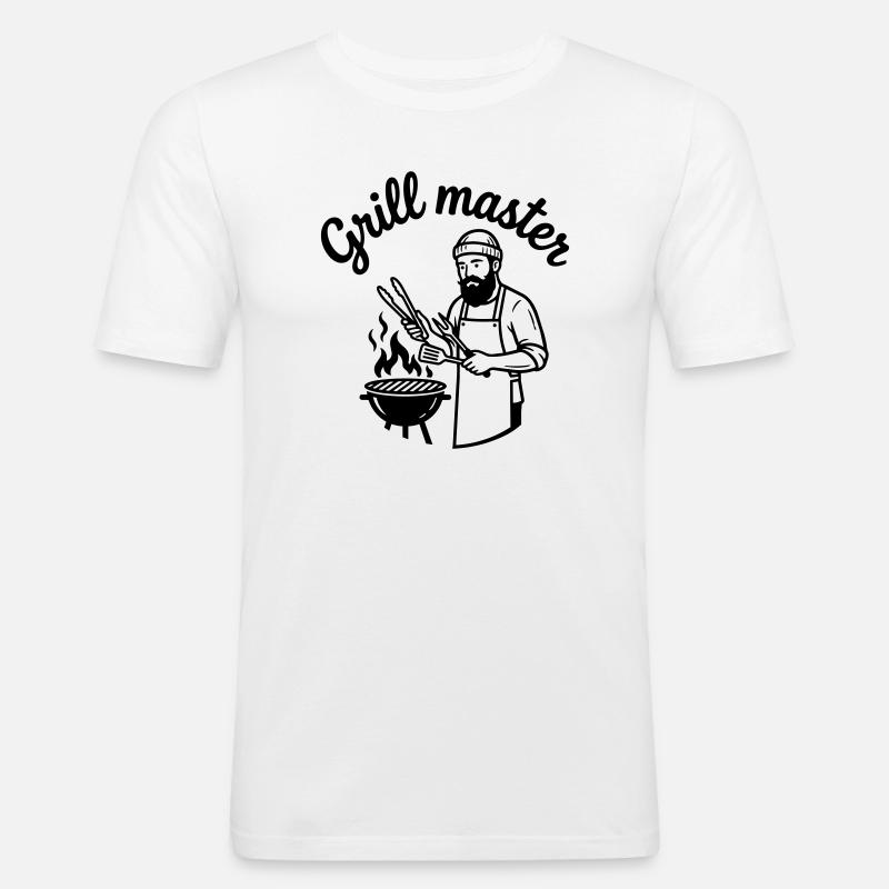 grillen - Männer Slim Fit T-Shirt - Weiß