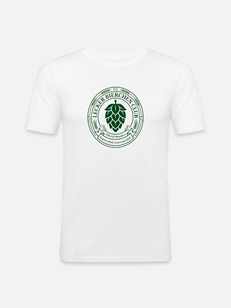 Lecker Bierchen Club Hopfen Bier - Männer Slim Fit T-Shirt - Weiß