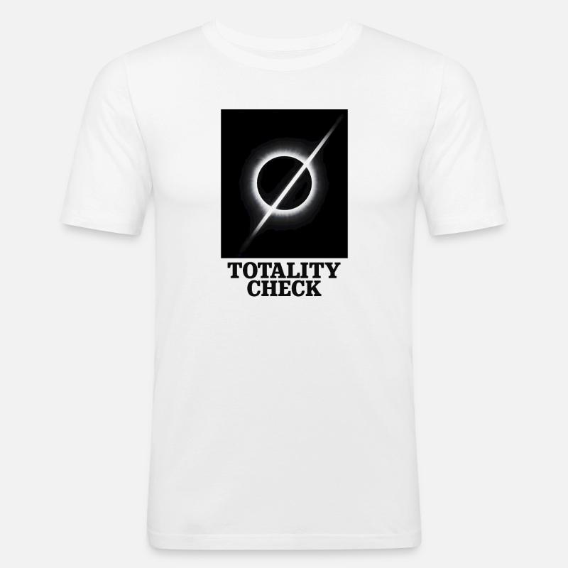 Totality checked | Eclipse - Men's Slim Fit T-Shirt - white