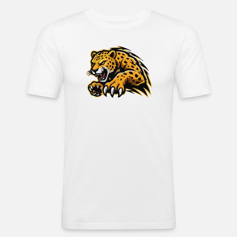 Ferocious Leopard Assault - Men's Slim Fit T-Shirt - white