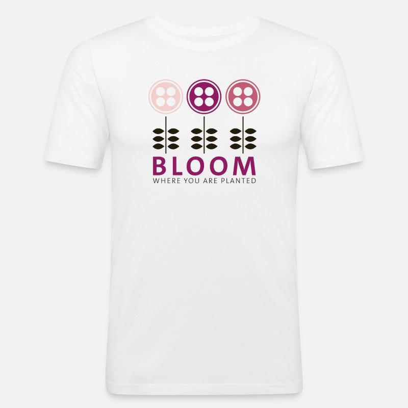 Bloom - Männer Slim Fit T-Shirt - Weiß