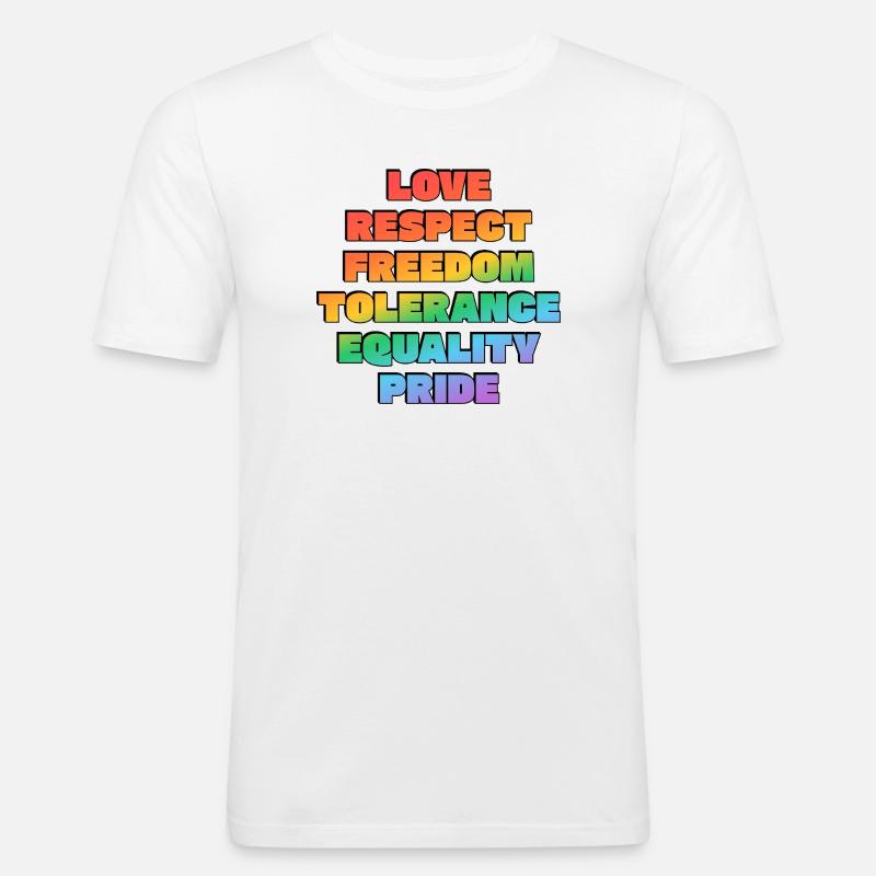 Rainbow Pride Values - Men's Slim Fit T-Shirt - white