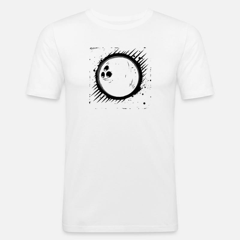 Bowlingkugel Grafik - Männer Slim Fit T-Shirt - Weiß