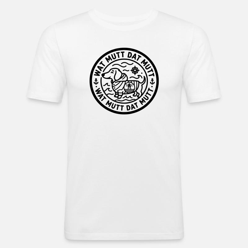 wat mutt dat mutt teckel - T-shirt près du corps Homme - blanc