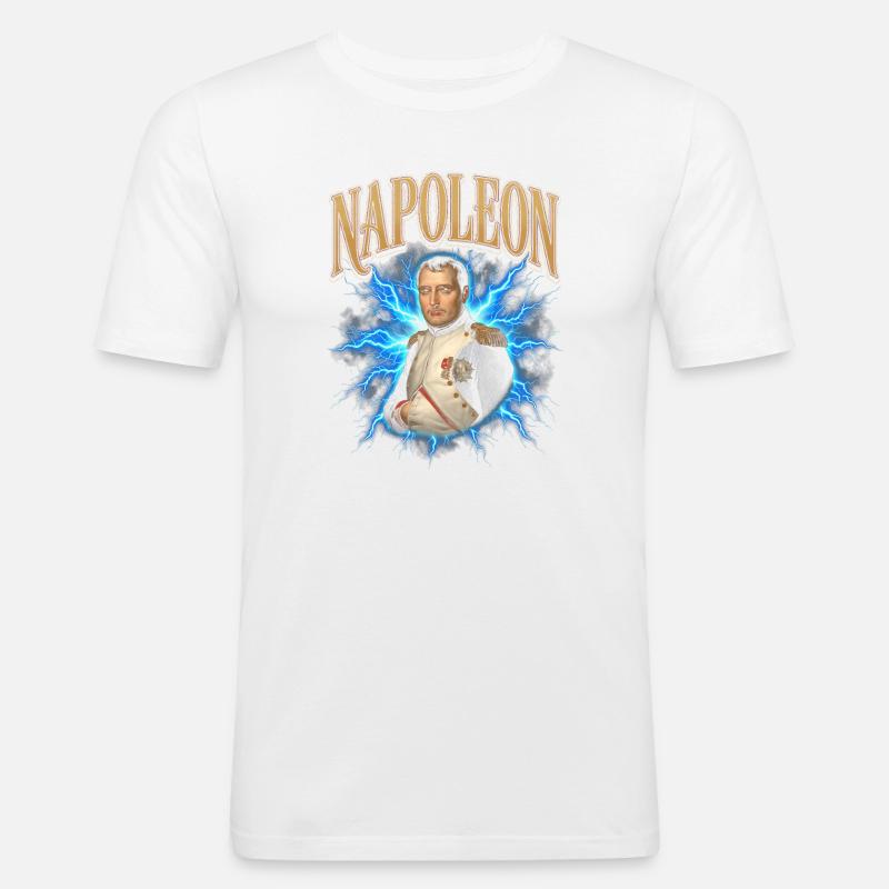 Napoleon Blitzlicht-Aura - Männer Slim Fit T-Shirt - Weiß