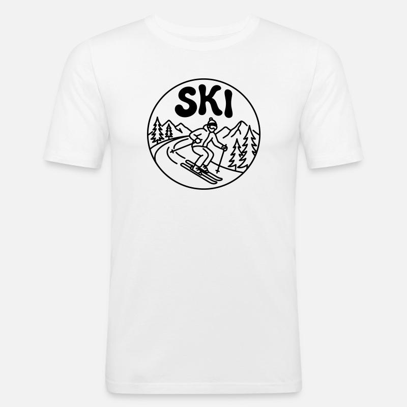 Ski - Männer Slim Fit T-Shirt - Weiß