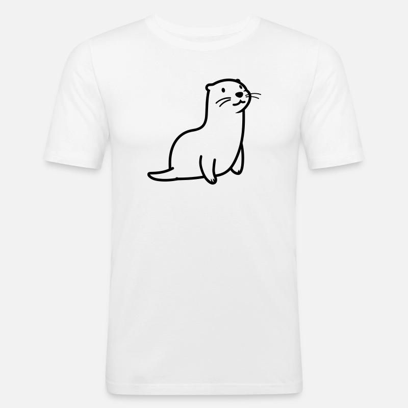 otter - Men's Slim Fit T-Shirt - white