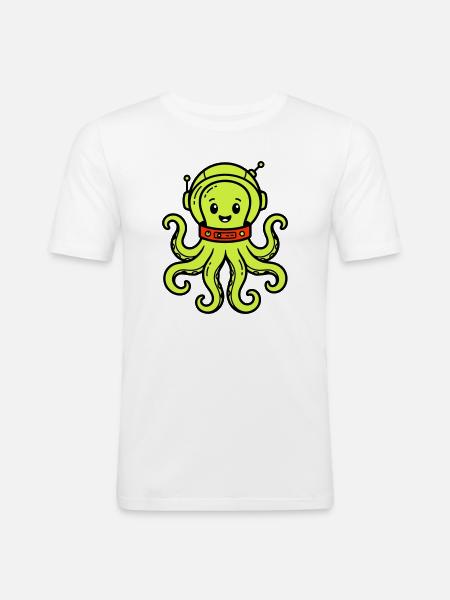 Extraterrestre mignon - T-shirt près du corps Homme - blanc