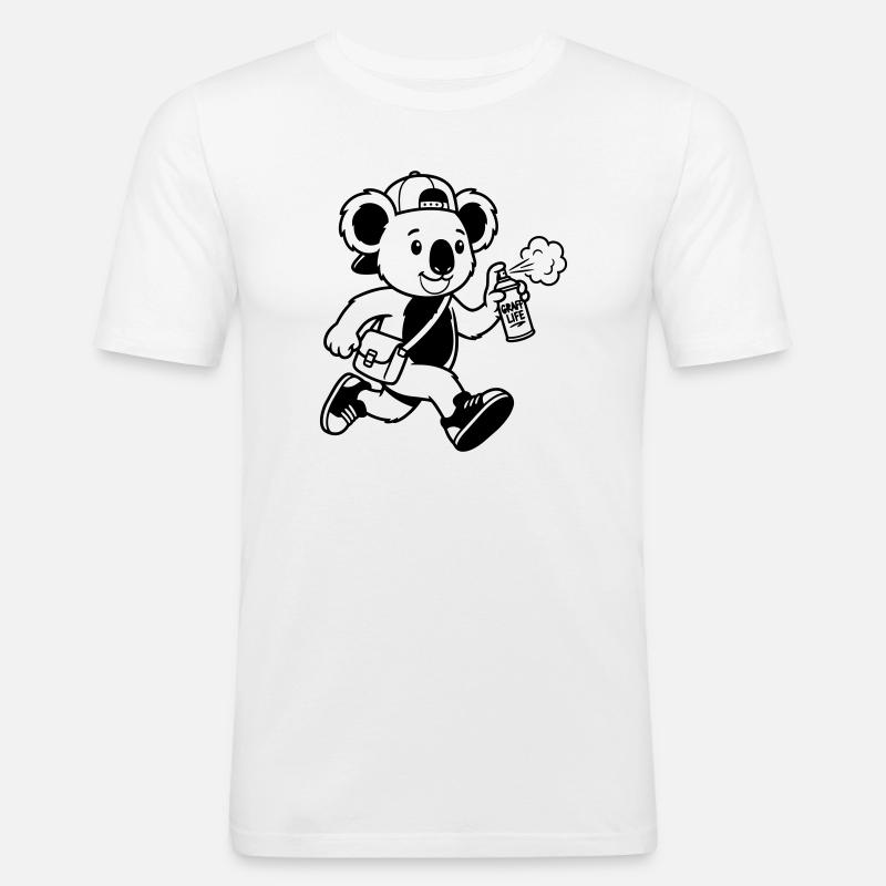 Graffiti - Männer Slim Fit T-Shirt - Weiß