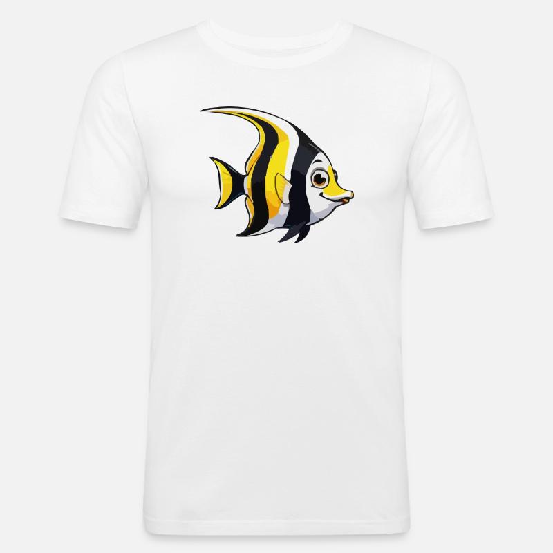 Tropical Fish Comic - T-shirt près du corps Homme - blanc