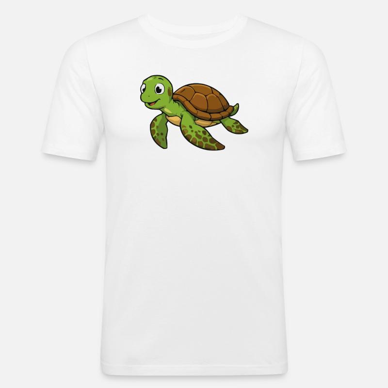 Cuddly turtle illustration - Men's Slim Fit T-Shirt - white