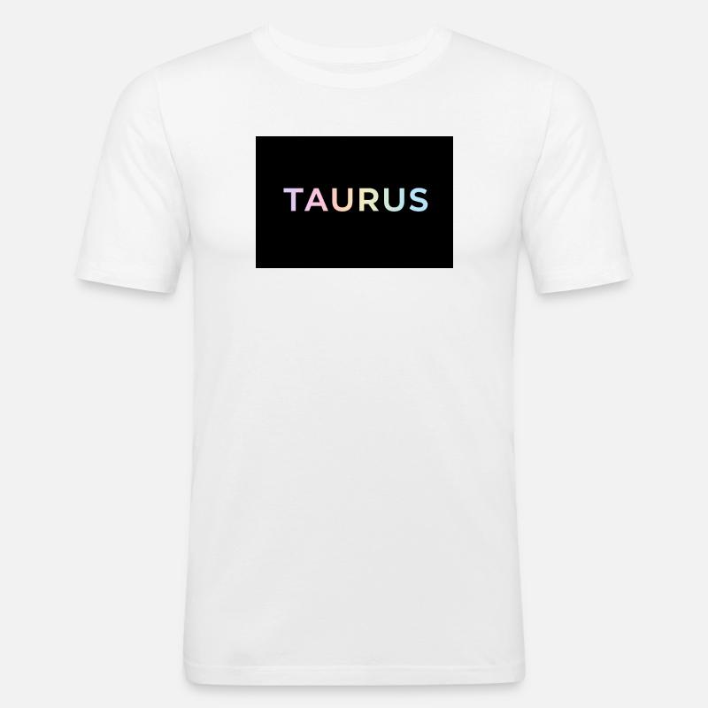 Taurus Gradient Typography - Men's Slim Fit T-Shirt - white