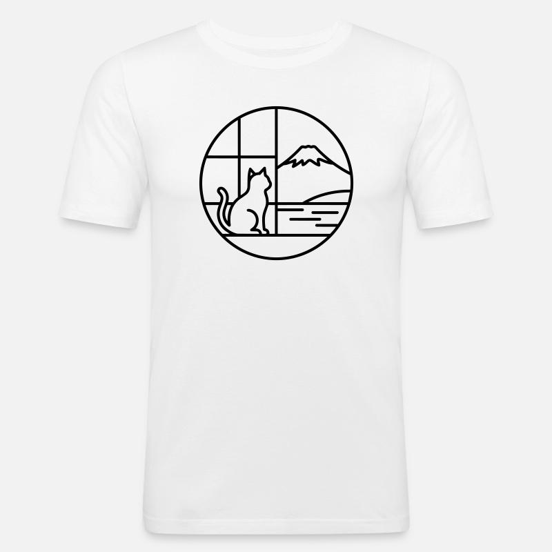 Fuji - Männer Slim Fit T-Shirt - Weiß