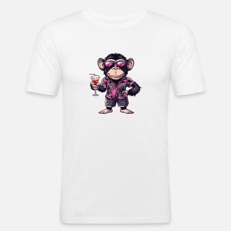 Monkey Comic Summer - Men's Slim Fit T-Shirt - white